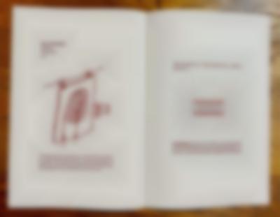 Two white pages of an open booklet. Both have text and a line illustration, in dark red. On the left page the title reads: Coil Speakers; Magnet, membrane, coil. Underneath, there is an illustration of the speaker and a text description.