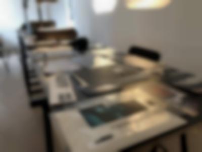 Exhibition installation view. Zone Collective (Kirila Cvetkovska and Megan Hoetger), *Shadow Zones: Experimental Cinema*
*History in Yugoslavia; or, a Cinema and*
*a History Made and Unmade by Maps*, When Site Lost the Plot, Amsterdam, July - October 2021. Photo: Quenton Miller, courtesy of When Site Lost the Plot.